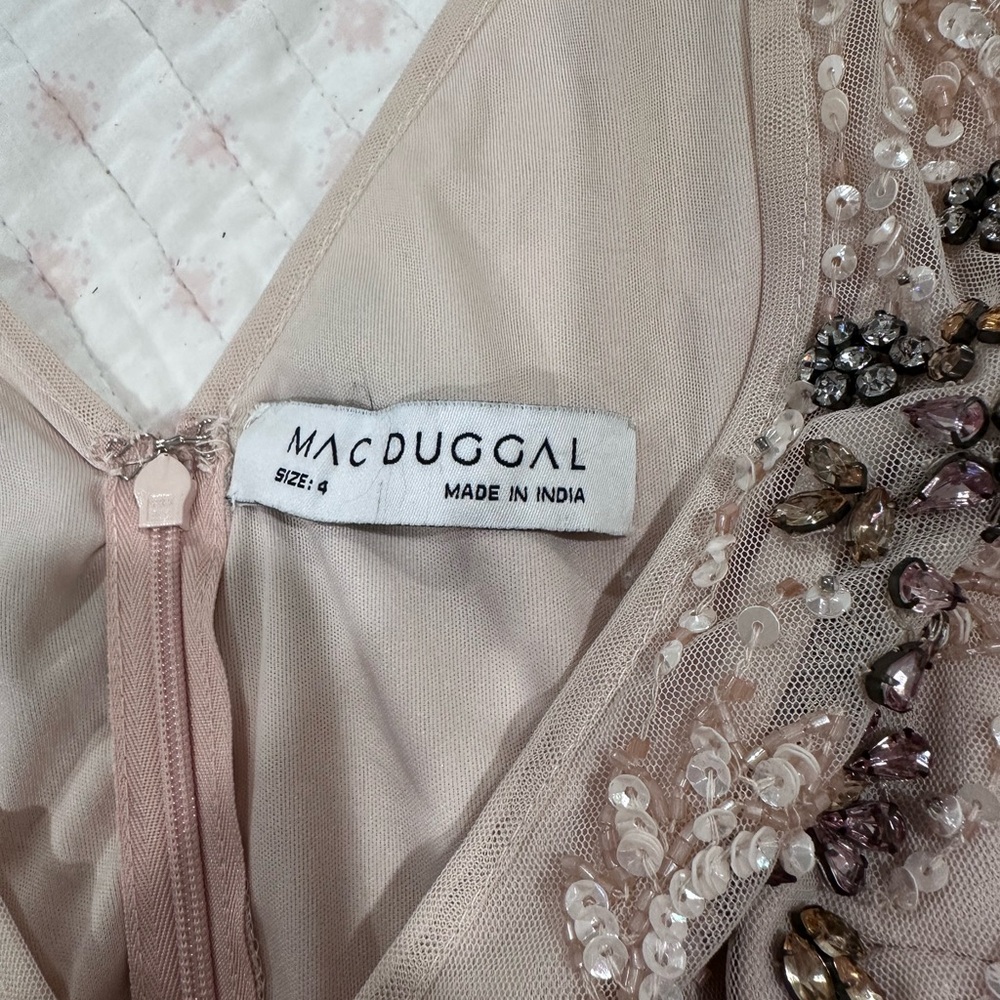 Mac Duggal Blush Embellished Pleated Maxi Gown Size 4 Style #93575 - Picture 3 of 15